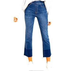 Spanx Cropped Flare Medium Wash pull on denim jeans size XL/TG NWT